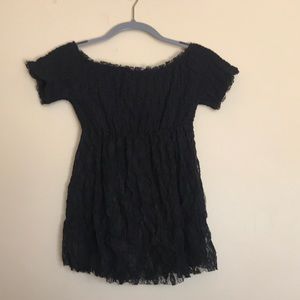 Free People black off the shoulder lace blouse
